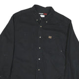 WRANGLER Mens Black Cotton Blend Shirt L Button-Down Casual Long Sleeve