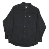 WRANGLER Mens Black Cotton Blend Shirt L Button-Down Casual Long Sleeve