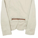 HENRY COTTONS Womens Beige Cotton Blend Classic Jacket S Button Closure