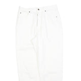 TEDDYS Womens Cotton Blend White Regular Fit Straight Leg Trousers W28 L28