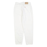 TEDDYS Womens Cotton Blend White Regular Fit Straight Leg Trousers W28 L28