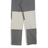 THE KRIPT Womens Regular Fit Colourblock Denim Jeans Grey & Cream W25 L30 Zip