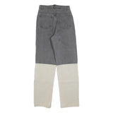THE KRIPT Womens Regular Fit Colourblock Denim Jeans Grey & Cream W25 L30 Zip