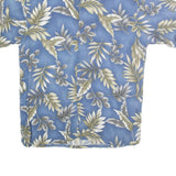 PIERRE CARDIN Mens Blue & Beige Floral Cotton Shirt M Casual Summer Hawaiian