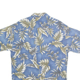 PIERRE CARDIN Mens Blue & Beige Floral Cotton Shirt M Casual Summer Hawaiian