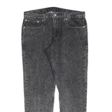 LEVI'S Mens Black Slim Skinny Denim Light W32 L30 Zip Cotton Blend Jeans