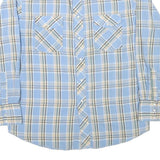 WRANGLER Mens Blue & Cream Plaid Cotton Blend Shirt M Classic Western