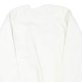WEST Mens White Crew Neck XL Cotton Blend Sweatshirt Plain Classic Fit