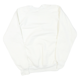WEST Mens White Crew Neck XL Cotton Blend Sweatshirt Plain Classic Fit