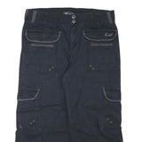 CEST TAI JEANS Womens Cotton Blend Black Relaxed Wide-Leg Trousers W34 L23