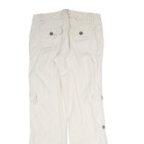 CABELA CASUALS Mens Cotton Blend Cream Regular Wide-Leg Trousers W32 L32 Casual