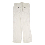 CABELA CASUALS Mens Cotton Blend Cream Regular Wide-Leg Trousers W32 L32 Casual