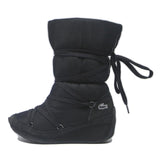 LACOSTE Womens Black Synthetic Lace-Up Boots UK 4 Comfortable Stylish Winter
