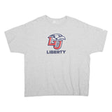 RUSSELL ATHLETIC Mens Grey Liberty Graphic T-Shirt 2XL Short Sleeve Crew Neck