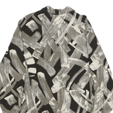 JONES NEW YORK Womens Black & Cream Abstract Print Rayon Shirt UK 12 Loose Fit