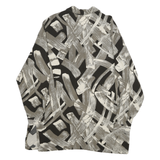 JONES NEW YORK Womens Black & Cream Abstract Print Rayon Shirt UK 12 Loose Fit