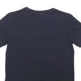 CHAMPION Womens Black Cotton T-Shirt S Short Sleeve Crew Neck Logo Print