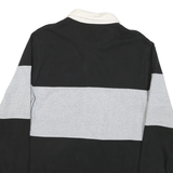 GOODTHREADS Mens Black & Grey Colourblock Long Sleeve Polo Shirt M Cotton Blend