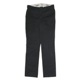 DICKIES Womens Cotton Blend Black Regular Straight Trousers W31 L30 Zip Closure