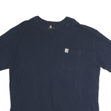 CARHARTT Mens Navy Blue Pocket T-Shirt XL Short Sleeve Crew Neck Workwear