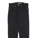 LEVI'S Womens Black Regular Straight Denim Raw W27 L26 Button Cotton Jeans