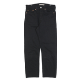 LEVI'S Womens Black Regular Straight Denim Raw W27 L26 Button Cotton Jeans