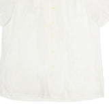 PHILLIPE ROMARIC Womens White Printed Shirt Short Sleeve Button Neck M Light Top