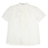 PHILLIPE ROMARIC Womens White Printed Shirt Short Sleeve Button Neck M Light Top
