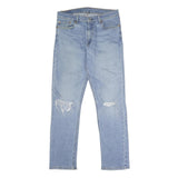 LEVI'S 511 Slim Mens Blue Slim Skinny Denim Medium W34 L32 Distressed Jeans