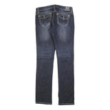 REQUEST Womens Slim Fit Blue Denim Cotton Blend Jeans W32 L32 Stylish Contrast