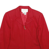 SUMMIT HILL Womens Red Wool Jacket UK 12 Zip Classic Tailored Plain