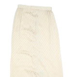 Womens Cream Button Front Pleated Midi Woven Skirt S Elegant Lightweight Style