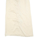 Womens Cream Button Front Pleated Midi Woven Skirt S Elegant Lightweight Style