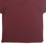 NAUTICA Mens Maroon Short Sleeve Plain S Cotton Blend Polo Shirt Classic Fit