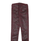 7 FOR ALL MANKIND Womens Slim Burgundy Skinny Denim Woven W24 L29 Zip Cotton