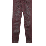 7 FOR ALL MANKIND Womens Slim Burgundy Skinny Denim Woven W24 L29 Zip Cotton