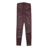 7 FOR ALL MANKIND Womens Slim Burgundy Skinny Denim Woven W24 L29 Zip Cotton