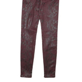 7 FOR ALL MANKIND Womens Slim Burgundy Skinny Denim Woven W24 L29 Zip Cotton