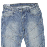 TOM TOMPSON Mens Denim Blue Casual Shorts M W34 Stylish Stitch Detail