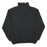 GREYSTONE Mens Black Cotton Blend Pullover Sweatshirt L Half Zip Casual