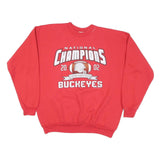 HANES Mens Red National Champions Ohio State Buckeyes Crew Neck L Sweatshirt