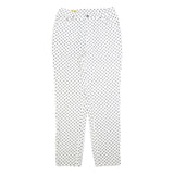 LES OLIVADES Womens White Regular Fit Straight Cotton Blend W28 L30 Printed