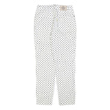 LES OLIVADES Womens White Regular Fit Straight Cotton Blend W28 L30 Printed
