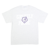 PORT & COMPANY Mens White & Purple Grizzly Pride Graphic T-Shirt M Short Sleeve
