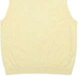 NAUTICA Mens Yellow Cotton Blend Patterned V-Neck Basic Knit L Sleeveless Jumper