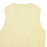 NAUTICA Mens Yellow Cotton Blend Patterned V-Neck Basic Knit L Sleeveless Jumper