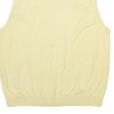 NAUTICA Mens Yellow Cotton Blend Patterned V-Neck Basic Knit L Sleeveless Jumper