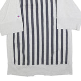 CHAMPION Womens Grey & Black Striped Open Front Cotton Blend Jacket M Relaxed