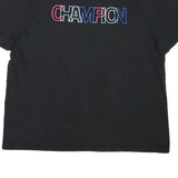CHAMPION Mens Black Graphic T-Shirt XL Short Sleeve Crew Neck Cotton Blend