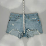 Levis Denim Shorts - 32W UK 12 Light Wash Cotton